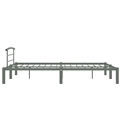 Avis vidaXL Cadre de lit sans matelas gris métal 160x200 cm