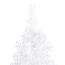 Avis vidaXL Arbre de Noël artificiel d'angle LED et boules Blanc 150 cm PVC