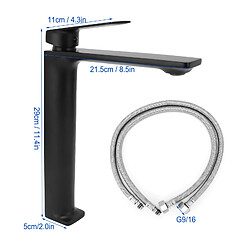 ComfortXL Robinet de salle de bain à un seul trou, noir, chaud et froid, pour évier de maison g9 16