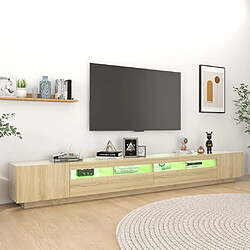 Acheter vidaXL Meuble TV avec lumières LED Chêne sonoma 300x35x40 cm