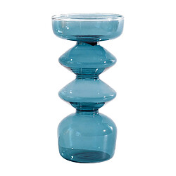 Table De Vase à Fleur En Verre Moderne Hydroponique Terrarium Porte-plante Conteneur Losange Bleu