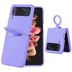 Coque en silicone anti-rayures avec anneau pour votre Samsung Galaxy Z Flip4 5G - violet