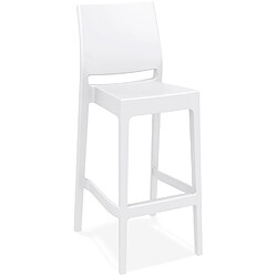 Alterego Tabouret de bar 'CLARA' blanc intérieur / extérieur empilable