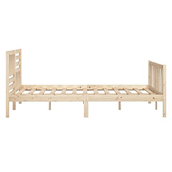 Maison Chic Lit adulte - Lit simple Cadre de lit,Structure du lit Contemporain Bois massif 140x190 cm -MN14212 pas cher