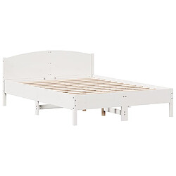 Vidaxl Cadre de lit avec tête de lit blanc 150x200 cm bois pin massif