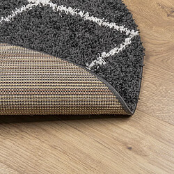 Acheter vidaXL Tapis shaggy à poils longs moderne noir et crème Ø 200 cm