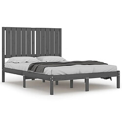 vidaXL Cadre de lit sans matelas gris 120x200 cm bois de pin massif