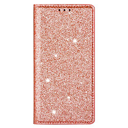 Coque en TPU + PU fermeture magnétique avec support et porte-carte rose pour votre Samsung Galaxy S22 Ultra