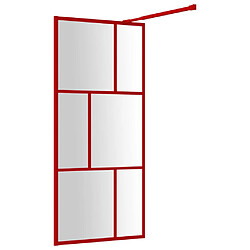 Acheter vidaXL Paroi de douche avec verre ESG transparent rouge 90x195 cm