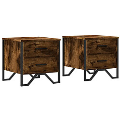 vidaXL Tables de chevet 2 pcs chêne fumé 40x41x40 cm bois ingénierie