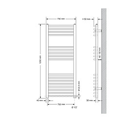 Avis LuxeBath Radiateur de salle de bain Sahara Raccord latéral sèche-serviettes Anthracite 75x120 cm