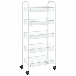 Maison Chic Desserte de cuisine à 5 niveaux | Chariot de cuisine | Meuble de rangement roulant Blanc 46x26x105 cm Fer -GKD97057