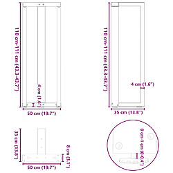 vidaXL Pieds de table de bar forme de T 2 pcs anthracite acier pas cher