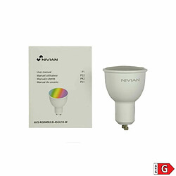 Nivian Spot WiFi GU10 multicolore (RGBW) 380 lumens (4,5W) compatible Tuya Smart Life, Google Home, Amazon Alexa, Siri Shortcuts pas cher