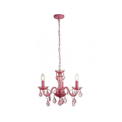 Searchlight Chandelier sans abats jours Kids Acier Rose 3 ampoules 81cm