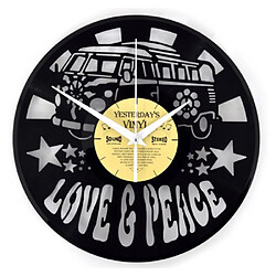 Magneticland Horloge vinyle recyclé LOVE & PEACE