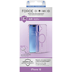 BIGBEN Coque Renforcée iPhone 16 AIR Compatible MagSafe Rose - Garantie à vie Force Case