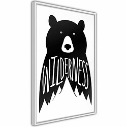 Paris Prix Affiche Murale Encadrée Wild Bear 20 x 30 cm Blanc