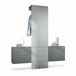 Mpc Vestiaire Gris Et Anthracite (lxhxp) : 157 X 193 X 35