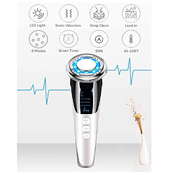 Chrono Instrument de beauté, Appareil de traitement de photorajeunissement Appareil de massage Appareil de beauté à ultrasons pour soins du visage chauds et froids, Blanc