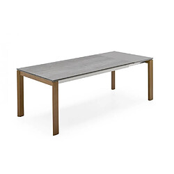 Inside 75 Table extensible 10 couverts EMINENCE 260 cm pieds noyer plateau céramique ciment