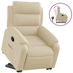 vidaXL Fauteuil inclinable Crème Tissu