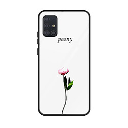 Coque en TPU verre de surface d'impression pivoine pour votre Samsung Galaxy A71