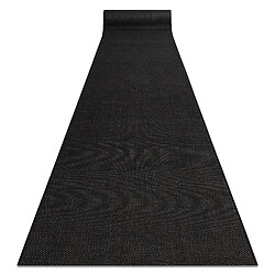 RUGSX TAPIS DE COULOIR SIZAL FLOORLUX modèle 20433 noir LISSE 70 cm 70x200 cm