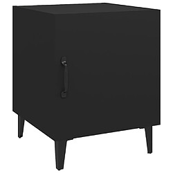 vidaXL Table de chevet Noir Bois d'ingénierie