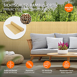 Ecd Germany Filet de protection visuelle de jardin natte bambou 100x300 cm clôture en PVC