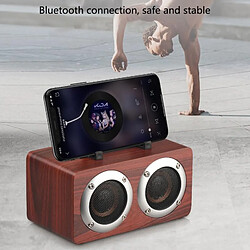 Avis Yonis Enceinte Bluetooth Bois Portable Double Horn Autonomie 8h Support Téléphone