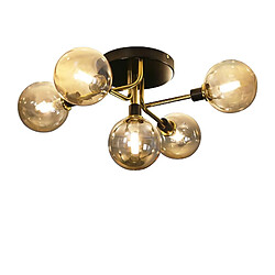 NETTLIFE Plafonnier LED Salon Chambre avec 5 Ampoules Boules de Verre G9 Salon Chambre Lumière Intérieur Lustre Lampe Salle à Manger