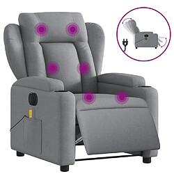 Maison Chic Fauteuil Relax pour salon, Fauteuil de massage inclinable électrique gris clair tissu -GKD49621