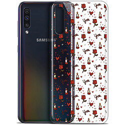 Caseink Coque Pour Samsung Galaxy A50 (6.4 ) [Gel HD Collection Love Saint Valentin Design Bougies et Roses - Souple - Ultra Fin - Imprimé en France]