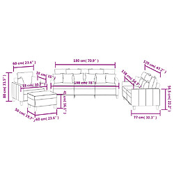 Acheter vidaXL Ensemble de canapés 4 pcs avec coussins taupe tissu
