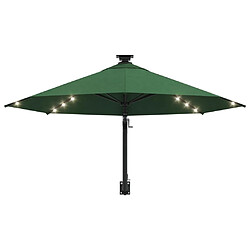 Avis vidaXL Parasol mural de jardin avec LED 300 cm vert