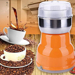 Universal Broyeur à café automatique électrique portable Broyeur à café électrique en acier inoxydable Herbes, épices, céréales, grains de café(Orange)