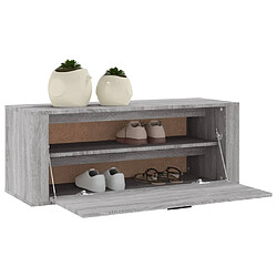 Avis vidaXL Armoire à chaussures murale Sonoma gris 100x35x38 cm