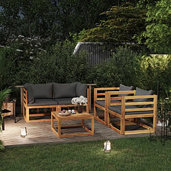 Maison Chic Salon de jardin 5 pcs - Table et chaises d'extérieur - Mobilier/Meubles de jardin Moderne avec coussin Bois d'acacia solide -MN43824