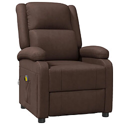 vidaXL Fauteuil de massage Marron Similicuir