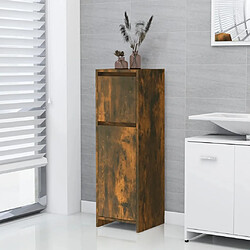 Maison Chic Armoire de bain,Meuble de rangement de salle de bain,Meuble haut Chêne fumé 30x30x95 cm Bois d'ingénierie -GKD823503