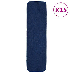 vidaXL Tapis d'escalier 15 pcs 70x20 cm Bleu marine Rectangulaire