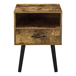 Avis Helloshop26 Table de chevet design commode à tiroir meuble bas table de nuit PVC 57 cm brun 03_0006229