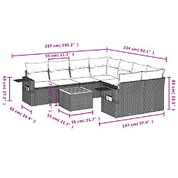 Avis Maison Chic Ensemble Tables et chaises d'extérieur 9 pcs avec coussins,Salon de jardin noir résine tressée -GKD832779