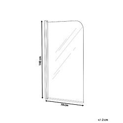 Avis Beliani Paroi de bain douche LAPAN 140 x 70 cm Noir