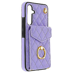 Avizar Coque Cordon pour Samsung Galaxy A54 5G Dos Portefeuille Bague Violet Clair