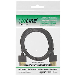 Câble HDMI haute vitesse InLine® avec Ethernet de type A à A mâle ultra-mince, noir / or, 1 m