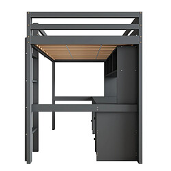 ComfortXL Lit Pour Enfant 90*200cm Avec Bureau Intégré Et Grand Espace De Rangement - Couleur Gris pas cher