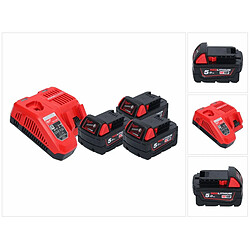 Milwaukee M18 NRG-503 Starter Set 18V + 3x Batteries M18 B5 5,0 Ah + Chargeur M12-18 FC (4933451423)