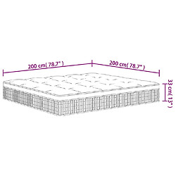 vidaXL Matelas à ressorts ensachés moyen plus 200x200 cm pas cher